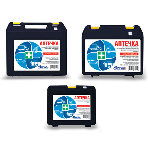Аптечка для оказания ПП пострадавшим в ДТП (автомобильная) Мирал арт.ФП 4