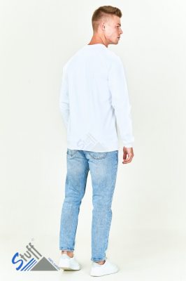 Толстовка трикотажная (М-16), мужская без капюшона, белый, 100% х/б