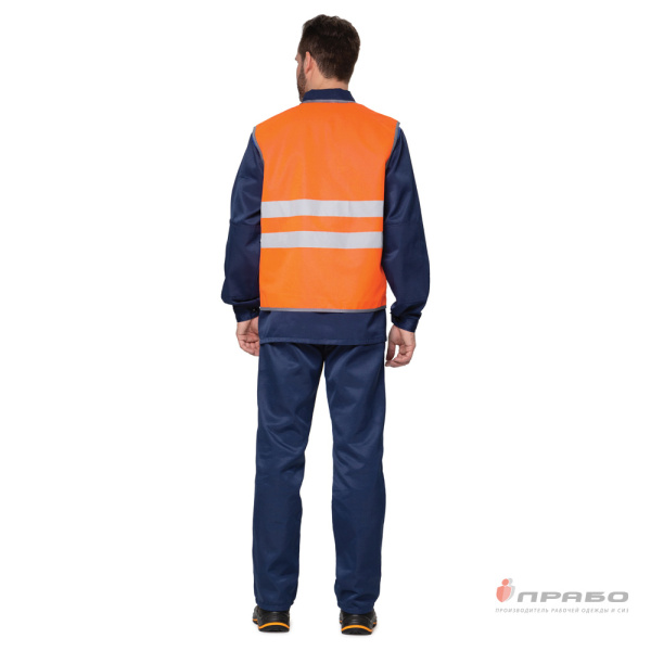 Жилет сигнальный "Спектр Лайт 1" оранжевый с застёжкой на контактной ленте Жил106 (ЧЗ)