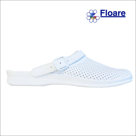 Сабо мужские, белые, арт. 95480108 ИОНЕЛ нат. кожа, стелька пробка,  Молдшуз