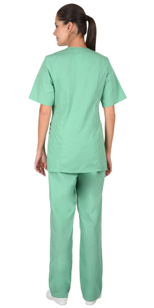 Костюм "Женева" женский: куртка, брюки светлая мята с тёмно-зелёным (ЧЗ)