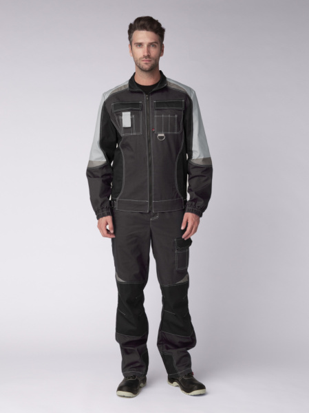Костюм Вектрон-2 (тк.Смесовая,240) п/к, т.серый/св.серый/черный