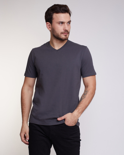 Футболки МУЖСКИЕ трикотажные (состав: 100% х/б); плотность 180 гр/м² (Антрацит)