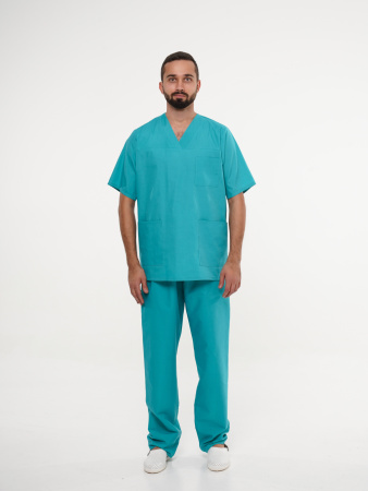 Костюм рабочий универсальный №104 (куртка, брюки) бирюза, ткань смесовая