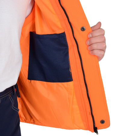 Жилет "ПРОФИ" утеплённый, синий подкладка Таффета оранжевая (ЧЗ)