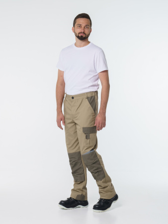 Брюки рабочие мужские №116 бежевый, хаки, СОП ткань Канвас