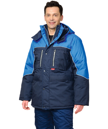 Куртка "ВЕГА" дл.,синяя с васильковым (ЧЗ) (распродажа)