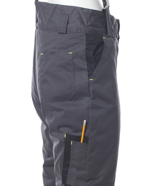 Костюм утеплённый мужской «КОРВЕТ» с СОП куртка, брюки цв. т.серый с чёрным и лимон ЭТАЛОН