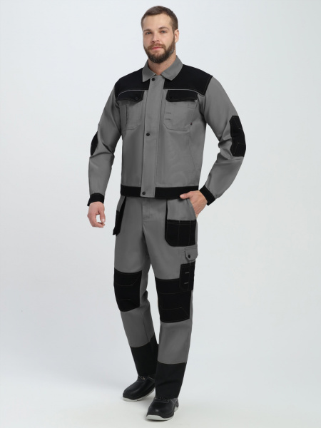 Костюм Вестгард-1 (тк.Канвас,260) брюки, т.серый/черный