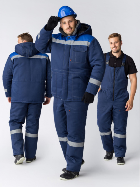 Костюм зимний Труженик-Ультра-2 IMP (тк.Смесовая,210) п/к, т.синий/васильковый (ЧЗ)