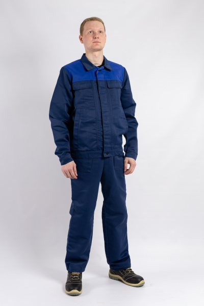 Костюм рабочий от ОПЗ и МВ арт. КОС811  т.синий с васильковым БЕЗ СОП (ЧЗ)