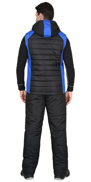 Жилет "Урбан" черный с васильковым (ЧЗ)