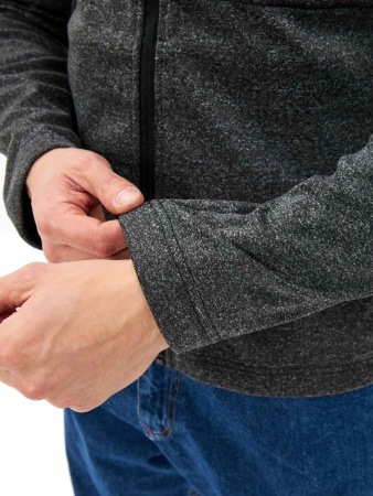 Толстовка (куртка Н23011) цвет: серый/черный, ткань: Софтшел