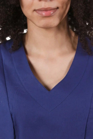 Костюм медицинский женский синий "Роксана", бязь (ЧЗ)