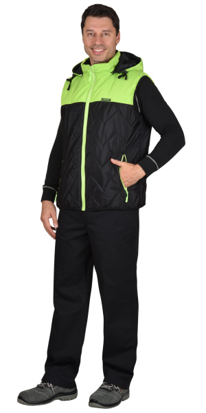 Жилет "САМСОН" черный с салатовым (ЧЗ)