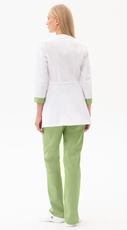 Костюм МИРАЖ белый/зеленый тк. Оптима Кос 741 (ЧЗ)