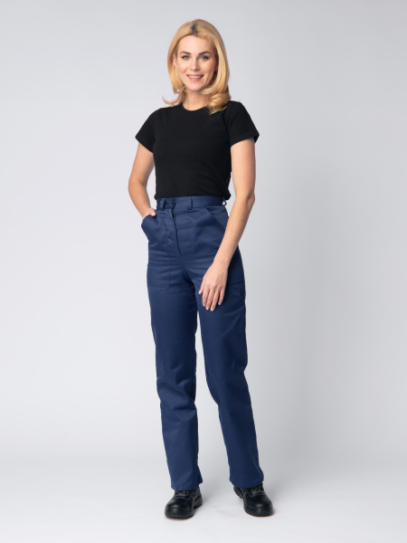 Костюм женский Передовик NEW (тк.Смесовая,210) брюки, т.синий/васильковый (ЧЗ)