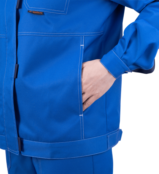 Костюм женский КМ-10 ЛЮКС, василек-т.синий, куртка и брюки (ЧЗ)