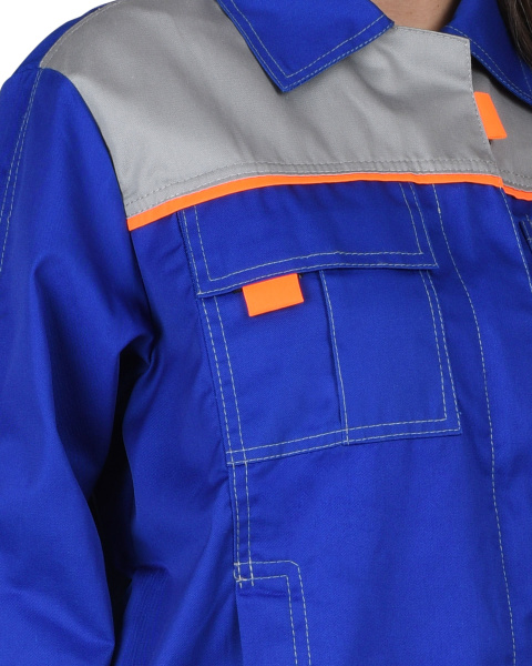 Костюм "ФАВОРИТ" жен. летний: куртка, брюки васильковый со светло-серым