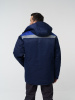 Куртка мужская зимняя Кур710 ткань смесовая, цвет темно-синий с васильковым