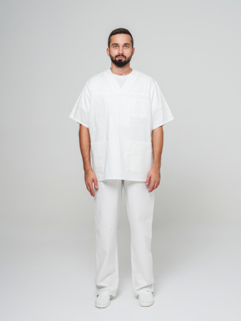 Костюм рабочий универсальный №105 (куртка, брюки) отбеленный, ткань Бязь