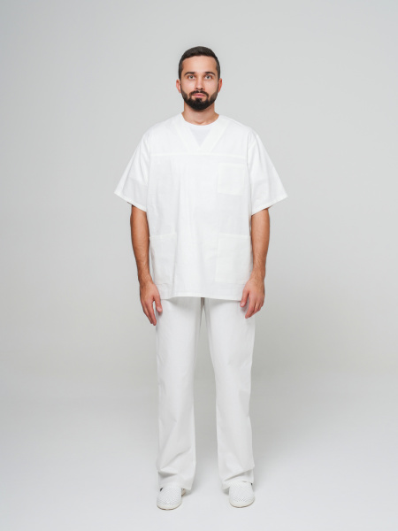 Костюм рабочий универсальный №105 (куртка, брюки) отбеленный, ткань Бязь