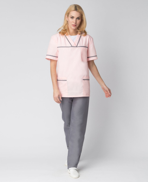 Костюм женский Ирис (тк.ТиСи), розовый/серый (ЧЗ)