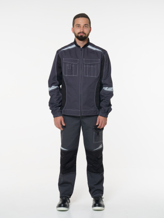 Куртка рабочая мужская №116 серый с черный