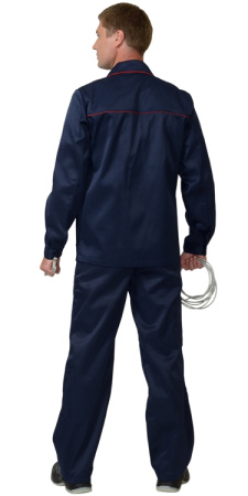 Костюм "ПРОФЕССИОНАЛ": куртка, п/комб. синий с красным кантом (распродажа) (ЧЗ)