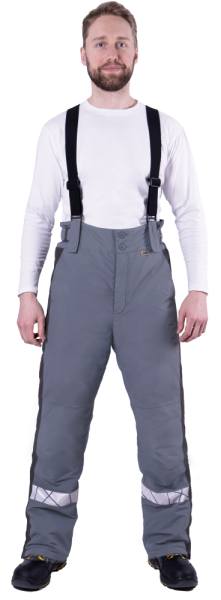 Брюки ХАЙ-ТЕК зимние, серый-черный Брю 217