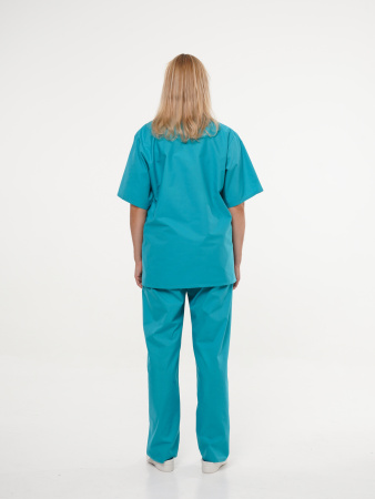 Костюм рабочий универсальный №104 (куртка, брюки) бирюза, ткань смесовая