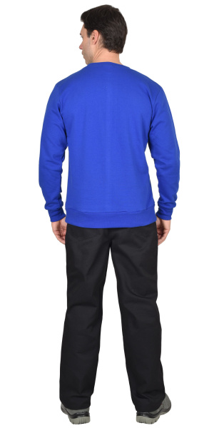 Толстовка-футер дл. рукава васильковая , рукав с манжетом, пл.240 г/кв.м (ЧЗ)