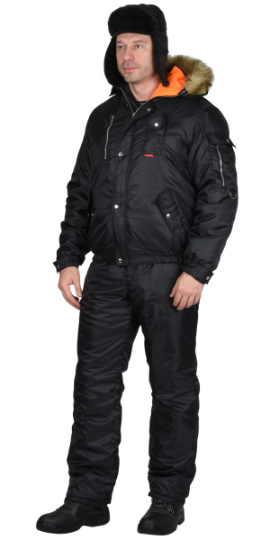 Шапка-ушанка "ЕВРО" черная (тк. Оксфорд)