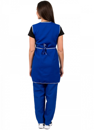 Фартук Жилетка (тк. Габардин), васильковый/белый (ЧЗ)