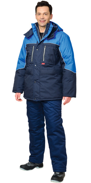 Куртка "ВЕГА" дл.,синяя с васильковым (ЧЗ) (распродажа)