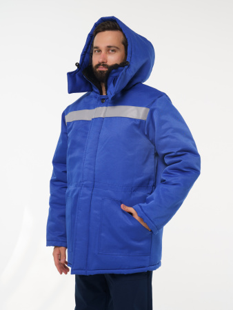 Куртка мужская зимняя Кур710 ткань смесовая, цвет васильковый СОП