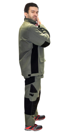 Костюм "ТРИТОН" куртка, брюки хаки с черным тк.Кошачий глаз (ЧЗ)