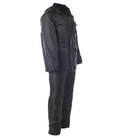 Костюм утепленный «ОХРАННИК» черный (куртка, п/к) Эталон (ЧЗ)