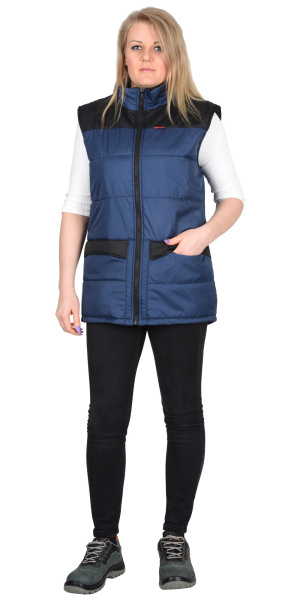 Жилет "ЕВРОНИКА" утеплённый синий с черным  (ЧЗ)